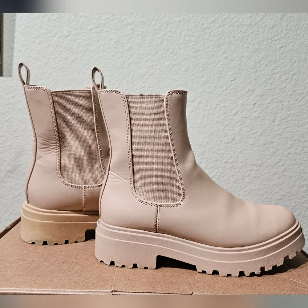 a new day Beige Ankle Booties